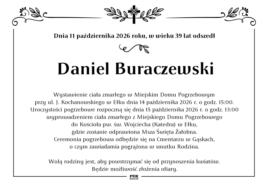 Daniel Buraczewski - nekrolog